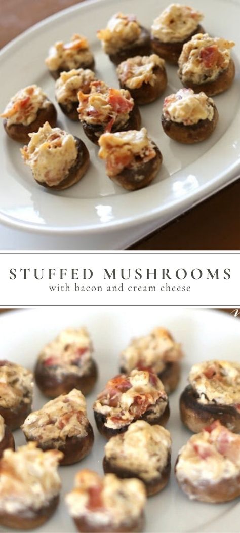 Stuffed Mushrooms Cream Cheese, Cream Cheese Stuffed Mushrooms, Best Stuffed Mushrooms, Easy Make Ahead Appetizers, Stuffed Mushrooms Easy, Cheese Stuffed Mushrooms, Make Ahead Appetizers, Julie Blanner, Bacon Appetizers