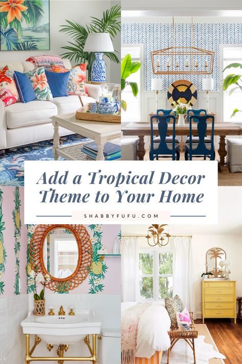 Infuse Some Terrific Tropical Decor Into Your Home Florida Decorating Ideas, Tropical Mood Board, Tropical Decor Ideas, Tropical Houses Interior, Florida Retirement, Tropical Chic Decor, Florida Decorating, Bamboo Planter, Palm Beach Style