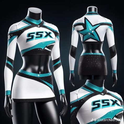 Luxury Designer Outfits, All Star Cheer Uniforms, Cheerleader Uniforms, Cheer Costumes, Color Guard Uniforms, Competition Outfit, Cheerleading Competition, Dance Uniforms, Wwe Outfits