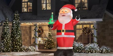 home depot christmas decorations 2018 Christmas Inflatables Outdoor Lawn, Christmas Tree Arch, Outdoor Christmas Lights Ideas, Blow Up Santa, Animated Christmas Tree, Christmas Blow Up, Inflatable Christmas Decorations Outdoor, Christmas Lights Ideas, Inflatable Santa