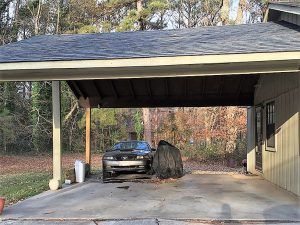 🏅 Atlanta Carport Build outs Garage Door Conversions Atlanta Carport Conversion To Garage, Carport To Garage Conversion, Converting Carport To Living Space, Converted Carport, Closed In Carport, Metal Carport Makeover, Converting Carport To Garage, Carport Makeover, Carport With Storage