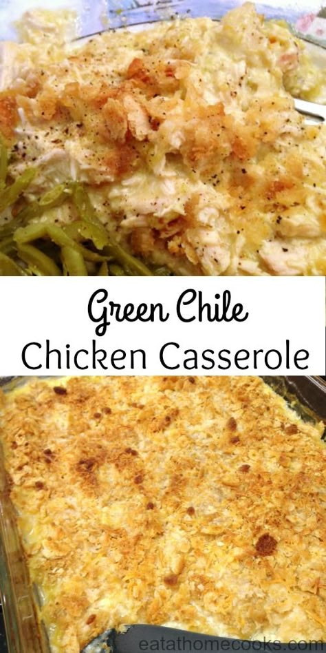 Green Chile Chicken Casserole - Eat at Home Green Chile Chicken Casserole, Chile Chicken Casserole, Green Chili Chicken Casserole, Dumplings Homemade, Chutney Chicken, Green Chile Recipes, Jelly Meatballs, Eat At Home, Green Chili Chicken