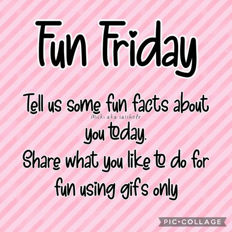 Interactive Friday Posts Facebook, Mary Kay Friday Engagement Posts, Friday Facebook Engagement Posts, Friday Question Of The Day, Friday Engagement Post, Friday Post Ideas, Friday Themes, Group Chat Games, Kik Group Themes