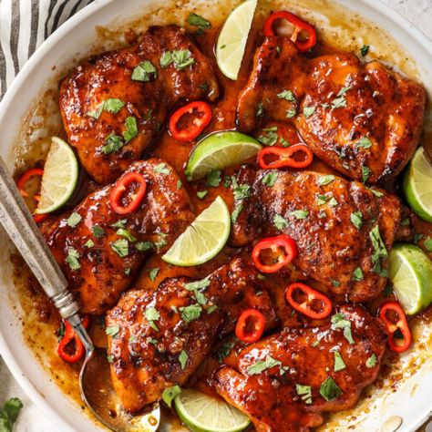 Honey Lime Chicken Thighs - Carlsbad Cravings Honey Chili Chicken, Honey Lime Chicken Thighs, Alfredo Lasagna Recipe, Carlsbad Cravings Recipes, Chicken Alfredo Lasagna Recipe, Lime Chicken Thighs, Hot Wing Recipe, Beef Stews, Chicken Alfredo Lasagna