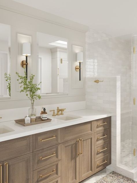 Lone Tree Primary Bathroom — Signature Designs Classic Bathroom Remodel, Neutral Bathroom Colors, Small Half Bathroom, White Bathroom Cabinets, Timeless Bathroom, Primary Bathroom, Brown Bathroom, Lone Tree, Classic Bathroom