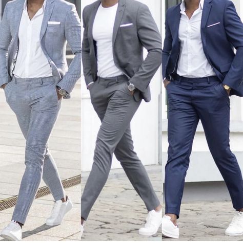 Mens Outfits Ideas, White Sneakers Outfit Men, Jacket Outfit For Men, Suits Business, White Sneakers Outfit, Mens Fashion Suits Casual, Sneakers Outfit Men, Mens Casual Suits, Suit Styles