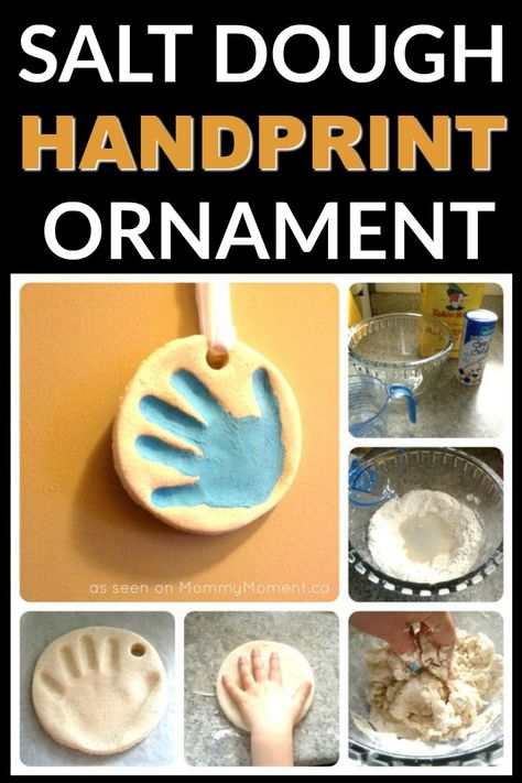 Salt Dough Handprint Ornaments, Salt Dough Handprints, Salt Dough Handprint, Baby Gifts Ideas, Diy Salt Dough, Salt Dough Christmas Ornaments, Salt Dough Crafts, Handprint Ornaments, Cadeau Parents