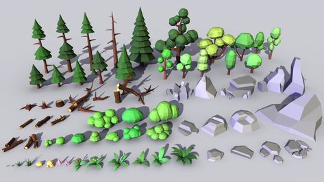 Low Poly Forest Pack #Poly, #Forest, #Pack Low Poly Forest Environment, Low Poly Vegetation, Low Poly Trees, Low Poly Flower, Low Poly Landscape, Low Poly Environment, Isometric Landscape, Low Poly Forest, Blender Shader