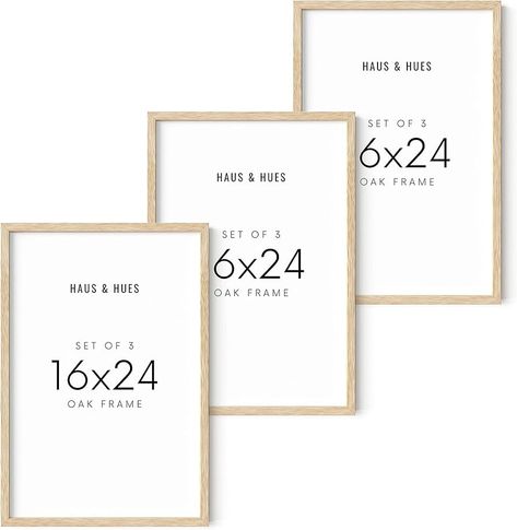 Amazon.com - HAUS AND HUES Picture Frames 16x24 - Set of 3 16x24 Frame 3 Pack, 16x24 Picture Frames for Wall, Poster Frames 16x24, 16 x 24 Frames Photo Frame, 3 Piece Picture Frame (Beige Frame) 3 Picture Frames On Wall Layout, 16x24 Picture Frame, Picture Frames For Wall, Haus And Hues, Poster Frames, Picture Frame Sets, Wall Poster, Frame Set, Photo Frames