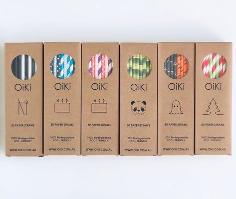 Oiki Premium Paper Straws on Instagram: “Eco friendly packaging. Mixed boxes of 50 straws. ________________________________________________________#paperstraws #oiki #themedparties…” Straw Packaging, Bedding Packaging, Eco Friendly Packaging Design, Eco Brand, Bamboo Toothbrush, Eco Friendly Packaging, Paper Packaging, Environmental Issues, Cute Stationery