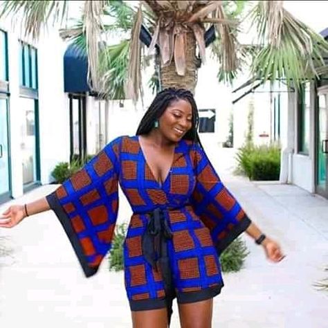 Shorts Ankara, Ankara Jumpsuit Styles, Ankara Shorts, Kimono Ankara, Ankara Kimono, African Print Clothing, Short African Dresses, Ankara Gown, Ankara Fashion