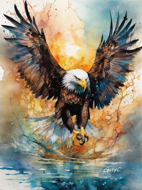 Eagle Artwork Painting, Paintings Of Eagles, How To Paint An Eagle, Wildlife Paintings Acrylics, Animal Paintings Acrylic Wildlife Art, Eagle Painting Acrylic, Eagle Paintings, Eagle Drawings, Bald Eagle Painting