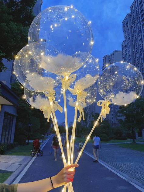 Clear  Collar  PVC   Embellished   Event & Party Supplies Emotions Aesthetic, Balloon Aesthetic, Fantasy Masquerade, Light Balloons, China Country, Balloon Bouquet Diy, Black And Blue Wallpaper, Chocolate Pictures, Decoration Balloon