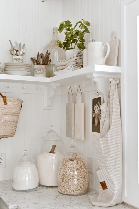 Peg Rail, Large Glass Jars, Liz Marie, Liz Marie Blog, Kitchen Shelf, Cozy Kitchen, Cabin Style, Style Kitchen, Diy Style