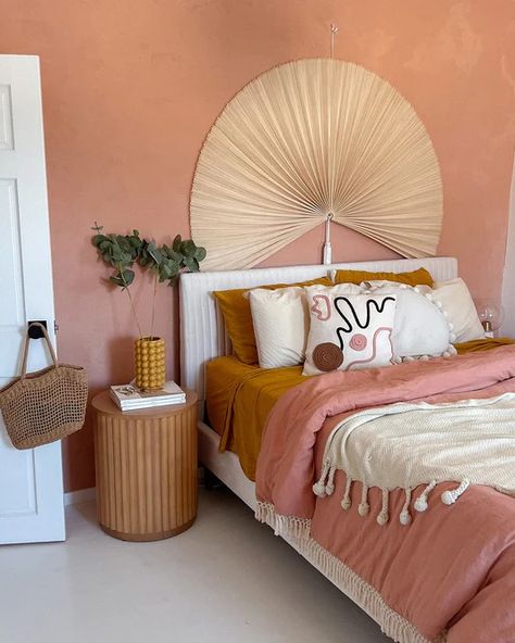 Modern Boho & Vintage Pillows | Hesby Pink Boho Room, Diy Roman Clay, 2024 Interior Design Trends, Roman Clay, Dreamy Interior, Pink Accent Walls, Boho Bedroom Design, Bedroom 2024, Bedroom Styling