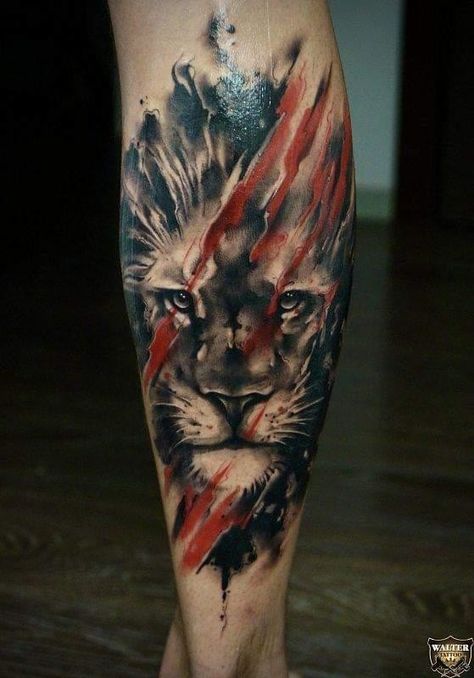 Lion Hand Tattoo, Colorful Sleeve Tattoos, Lion Forearm Tattoos, Trash Polka Tattoo Designs, Leo Tattoo Designs, Tiger Tattoo Sleeve, Cool Half Sleeve Tattoos, Lion Tattoo Sleeves, Knight Tattoo