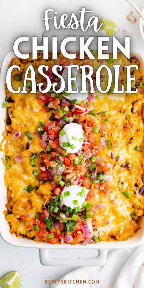 Fiesta Chicken Casserole 12 Tomatoes, Fiesta Lime Chicken Casserole, Chicken Tomato Casserole Recipes, Mexican Dish With Rotisserie Chicken, Fiesta Chicken Casserole Recipes, Fiesta Chicken And Rice Casserole, Mexican Casseroles For A Crowd, Mexican Chicken Bake Recipes, Queso Chicken Casserole