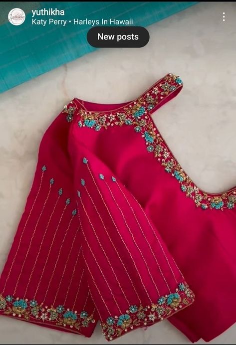 Silk Saree Blouse Work Designs Latest, Aari Work Blouse Designs For Silk Sarees, Black And Sky Blue Combination Dress, Latest Blouse Aari Work Designs, Embroidery Designs For Silk Blouse, Silk Saree Work Designs, Silk Saree Blouse Hand Work Designs Latest, Blose Desines Work, Embroidery Aari Work Blouse