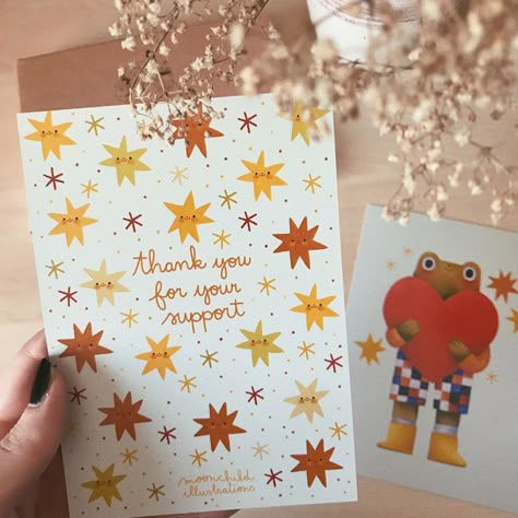 Cute Card Illustration, Thank You Note Design, Thank You Card Graphic Design, Thank You Card Illustration, Thank You Illustration Graphics, Thank You Illustration, Thank You Card Design Ideas, Diy Thank You Cards, Thank You Card Ideas