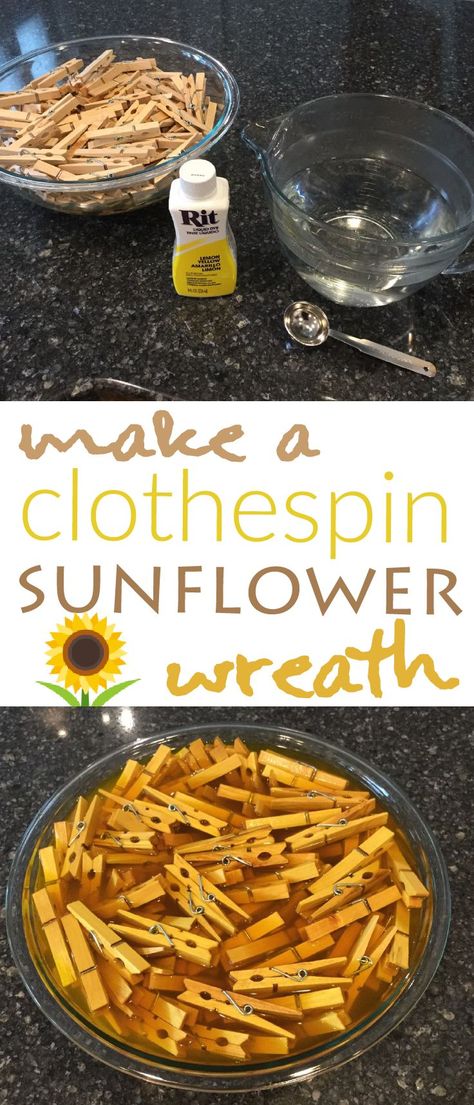 make a clothespin sunflower wreath Homemade Wreaths Diy Spring, Clothespins Crafts, Homemade Door, Clothespin Cross, Sunflower Wreath Diy, Crafted Flowers, Rustic Wreaths, Crafts Wreaths, Clothespin Wreath