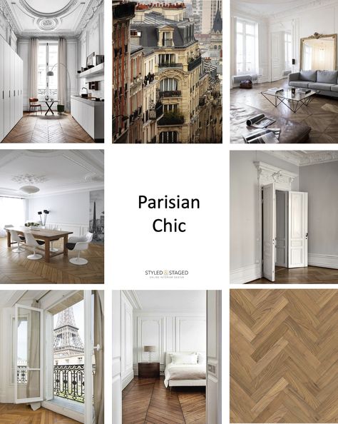 Parisian Chic Style Interior, Parisian Mood Board, Parisian Studio Apartment, Parisian Style Kitchen, Modern Parisian Interior, Parisian Chic Interior, Haussmann Architecture, Parisian Modern, Parisian Store