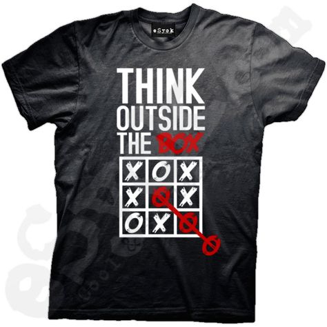 T shirt design: Think Outside The Box Create T Shirt Design, Shirt Design Inspiration, Boxing T Shirts, Create T Shirt, Great T Shirts, Apparel Design, Funny Shirts, Cool T Shirts, Funny Tshirts