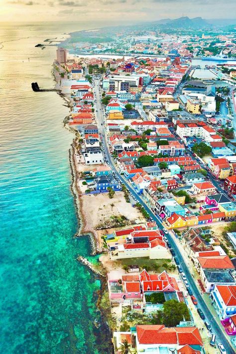 Trips Aesthetic, Curacao Vacation, Curacao Beaches, Curacao Island, Lost In Paradise, Island Town, Willemstad, Bird's Eye View, Caribbean Vacations