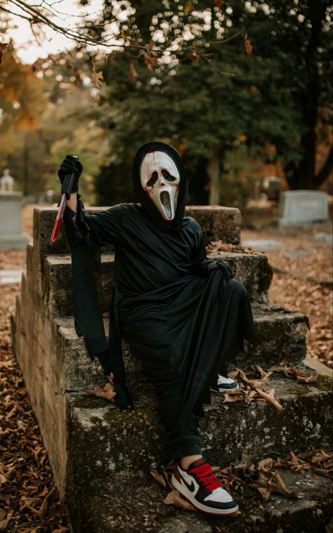 Scream Halloween costume, Halloween costume photoshoot, Air Jordan’s Nike Halloween Costume Photoshoot, Scream Halloween Costume, Scream Costume, Costume Photoshoot, Scream Halloween, I Am Crazy, Halloween Photography, Go Crazy, Costume Halloween