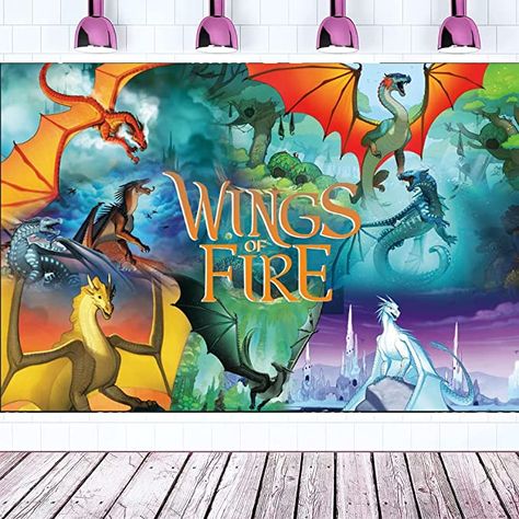 Wings Of Fire Party Decorations, Wings Of Fire Party Ideas, Wings Of Fire Birthday Party Ideas, Wings Of Fire Birthday Party, Dragon Birthday Theme, Fire Party Ideas, Wings Of Fire Birthday, Wings Of Fire Party, Fire Birthday Party