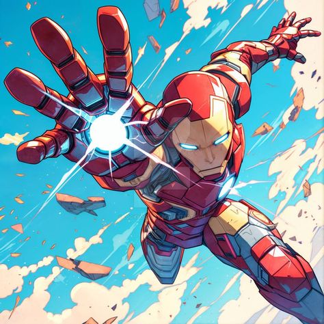 Marvel Anime Art, Iron Man Poses Reference, Iron Man Art Draw, How To Draw Iron Man, Iron Man Comic Art, Iron Man Artwork, Iron Man Hand, Iron Man Drawing, Iron Man Fan Art