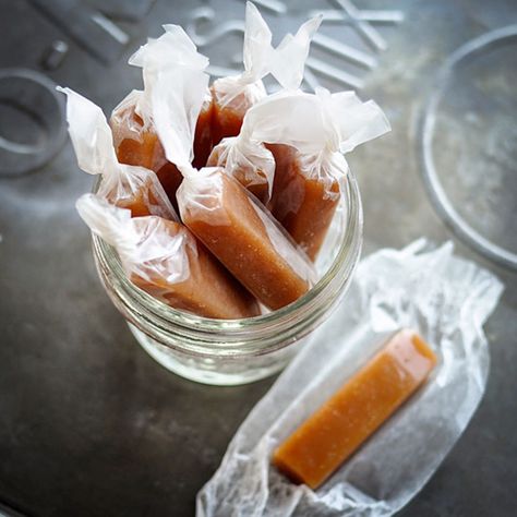 How To Make Soft & Chewy Caramel Candies — Cooking Lessons from The Kitchn Caramel Candies Recipe, Caramel Candies, Chewy Caramel, Soft Caramel, Caramel Candy, Caramel Recipes, Cooking Lessons, Homemade Caramel, Homemade Candies