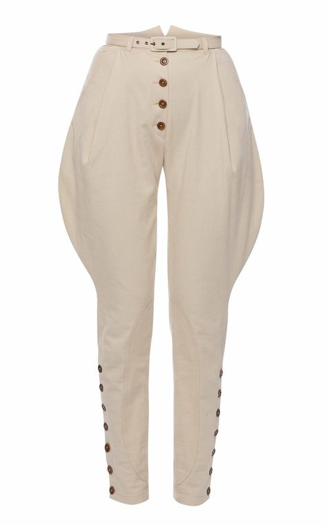 Lena Hoschek | Chevalier Neutral Button Detailed Riding Pants | Antoinette's Garden Collection Jodhpurs Pants, Jodhpur Pants, Lena Hoschek, Fashion D, Riding Pants, Jodhpur, Traditional Dresses, Moda Operandi, Fashion Collection