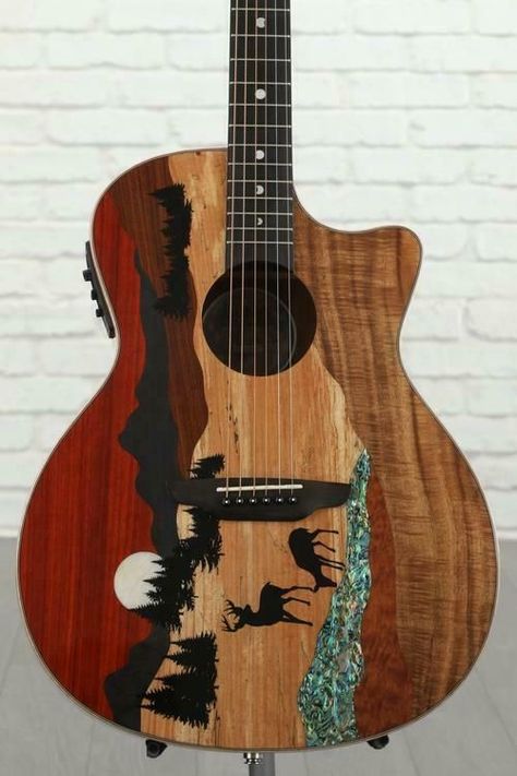 Custom Acoustic Guitars, Ukulele Design, Ukulele Art, Luna Guitars, Instruments Art, Boutique Guitar, Electric Guitar Design, Guitar Tattoo, Guitar Photos