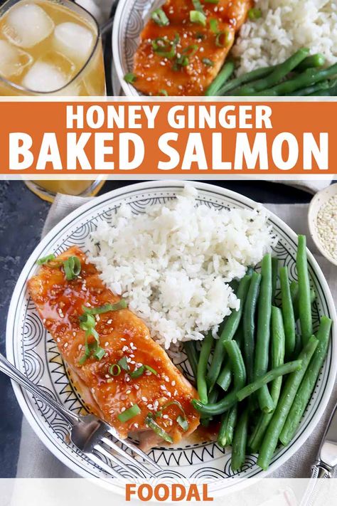 Honey Ginger Salmon, Ginger Salmon, Course Ideas, Honey Ginger, Healthy Weeknight Dinners, Gluten Intolerance, Easy Dinners, Quick Healthy, Baked Salmon