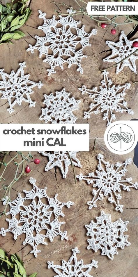 Easy Crochet Snowflakes Mini CAL - Free Patterns! | Crochetpedia Crochet Ornaments Free Pattern, Free Crochet Snowflake Patterns, Crochet With Me, Snowflakes Diy, Crochet Christmas Ornaments Free, Crochet Snowflake, Crochet Ornament Patterns, Crochet Snowflake Pattern, Winter Decorations Diy