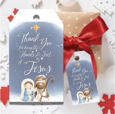 Nativity Christmas Gift Tags - Volunteer Gift Tags - Volunteer Appreciation - Children's Ministry Leader Gift Tags Volunteer Gifts, Volunteer Appreciation, Nativity Christmas, Christmas Gift Tag, Christian Christmas, Kids Church, Peace On Earth, Children's Ministry, Hand Lotion