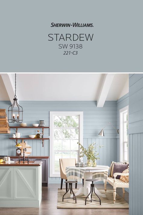 Sherwin Williams Stardew Blue Paint Colors, Room Paint Colors, Bedroom Paint Colors, Interior Paint Colors, Bedroom Paint, Paint Colors For Home, Room Paint, Blue Walls, Bedroom Colors