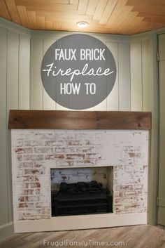 Craft and DIY Projects - Crafty Friends Faux Corner Fireplace Diy, Faux Corner Fireplace, Corner Fireplace Diy, Faux Brick Fireplace, German Schmear Brick, Build A Faux Fireplace, Faux Foyer, Reclaimed Wood Mantle, Diy Mantle