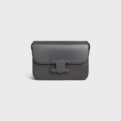 CLASSIQUE CUIR TRIOMPHE BAG in shiny calfskin - Anthracite | CELINE Cuir Triomphe, Triomphe Bag, Celine Triomphe, Fragrance Bottle, Fragrance Samples, Appointment Book, Day Book, New Fragrances, Saint Tropez