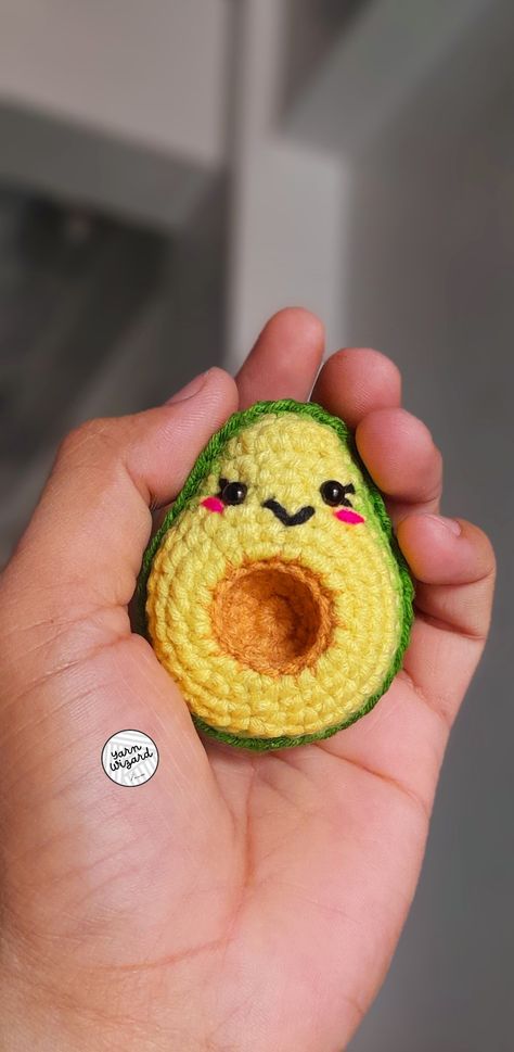 Made by YarnWizard Avocado Keychain, Crochet Projects, Avocado, Crochet