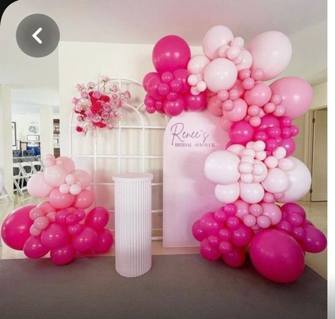 Rose Pink Balloon Garland, Light And Dark Pink Balloon Garland, Hot Pink Balloons Decoration, Pink Shades Balloon Garland, Pretty In Pink Backdrops, Magenta Pink Balloon Garland, Small Pink Balloon Arch, Hot Pink And Light Pink Balloon Arch, Pink White Party Decorations