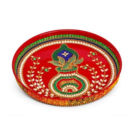 Arti Thali Decoration, Kalash Decoration, Aarti Thali, Thali Decoration, Thali Decoration Ideas, Pooja Thali, Diwali Decoration Items, Kundan Work, Wedding Gifts Packaging