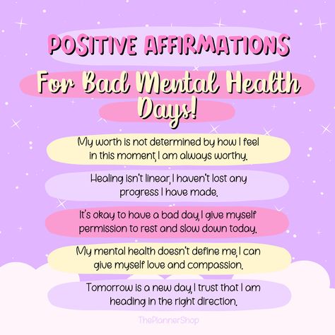 Affirmation Bad Day, Bad Days Affirmations, When You’re Having A Bad Day, When You Have A Bad Day, Daily Affirmations Mental Health, Bad Mental Day, Emotion Journal, Affirmation Ideas, Healing Emotions