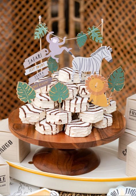 Wild Four Birthday Party, Born Two Be Wild Cake, Wild One Table Decorations, 2 Wild Birthday Party Boy, Wild One Birthday Smash Cake, Four Ever Wild Birthday Boy, Wild One Cake Ideas, Safari Dessert Table Ideas, Safari Themed Food