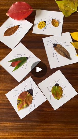 292K views · 333K reactions | Did you know you can create beautiful insect drawings using leaves? Simply place a leaf on paper and draw legs, a mouth, and other details around it. The unique shapes of the leaves can resemble different insects, adding a fun twist to your art! This activity is perfect for both kids and adults, transforming nature into creative expression. It’s a fantastic parent-child project that nurtures imagination and supports artistic development in children. Enjoy exploring nature through art! | Paper Craft Ideas Insect Drawings, Fall Arts And Crafts, Fall Art Projects, Paper Craft Ideas, Exploring Nature, Art Paper Craft, Unique Shapes, Insect Art, Toddler Fun