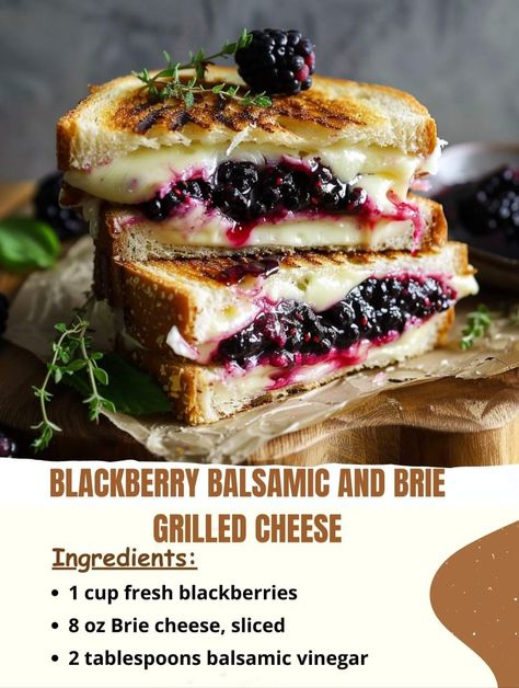 Blackberry Balsamic, Brie Grilled Cheese, Melted Brie, Classic Sandwich, Sandwich Ingredients, Brie Cheese, Balsamic Glaze, Fresh Thyme, Sourdough Bread