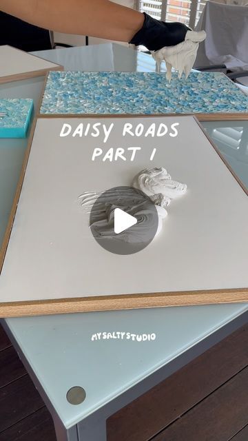 My Salty Studio, Texture Painting Techniques, Girls Night Crafts, Road Painting, Two Step, Diy Canvas Wall Art, Daisy Painting, Commissioned Artwork, Plaster Art