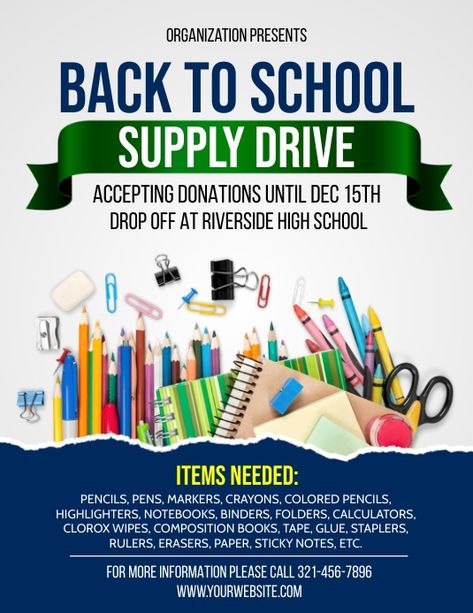 School Flyer Design Templates, Back To School Flyer Design, School Donations, Back To School Flyer, School Supply Drive, Promote Small Business, School Flyer, Welcome Students, Graphic Design Ads