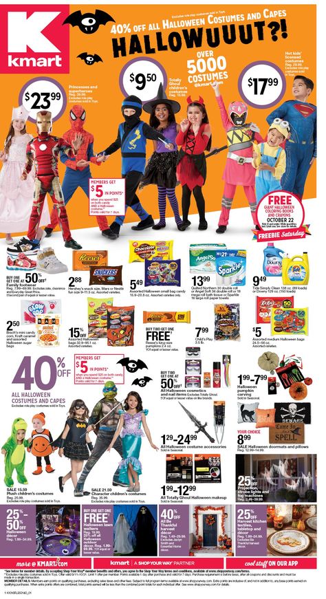 Kmart Halloween Ad Sale - http://www.igroceryads.com/kmart-weekly-ad/ Kmart Halloween, Halloween Ads, Big Blue Whale, Free Mail, Detroit History, Nostalgic Memories, Halloween Photography, Store Ads, Weekly Ads