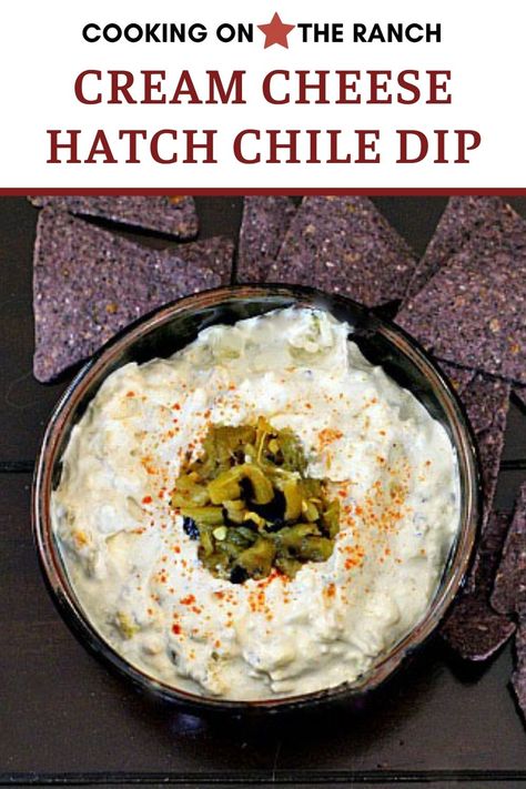 Creamy with Greek yogurt, mayonnaise and with cream cheese. Spicy with Chimayo Chile Powder and Hatch Green Chile. Grab a blue corn chip and take a dip in this Southwestern appetizer recipe. Party perfect, football fabulous, and appetizer appealing. Chile Cheese Dip, Green Chile Dip, Hatch Green Chili Recipe, Hatch Chilies, Mexico Recipes, Corn Chip, Hatch Green Chili, Green Chili Recipes, Dips Recipes